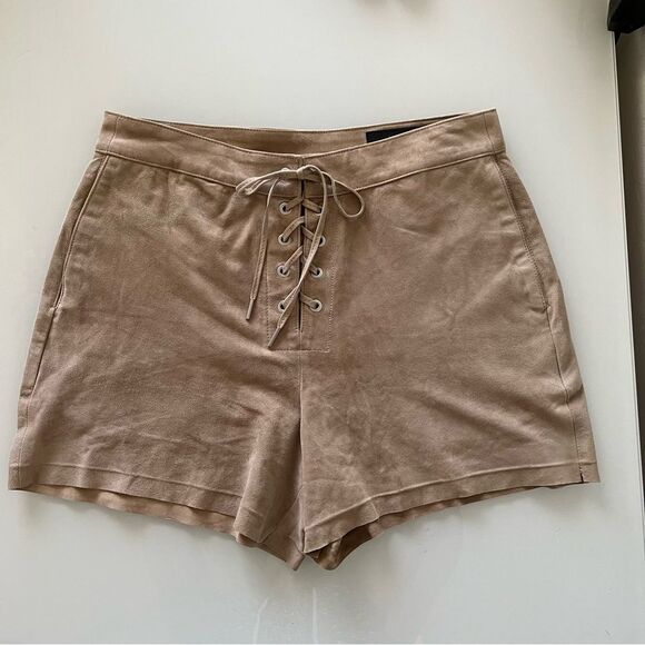 Rag and Bone Women's Tan Suede Lace-Up Shorts Size 28 Boho Lux - Picture 3 of 10